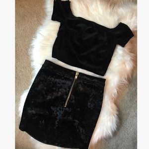• Black Mini Skirt & Crop Top Set • F21
